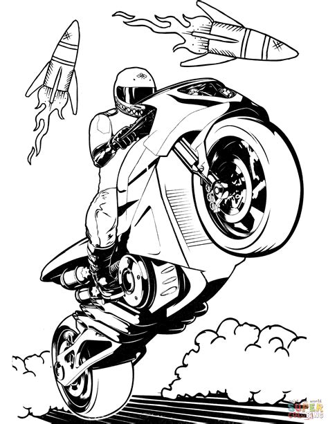 Hot Wheels Motorcycle coloring page | Free Printable Coloring Pages