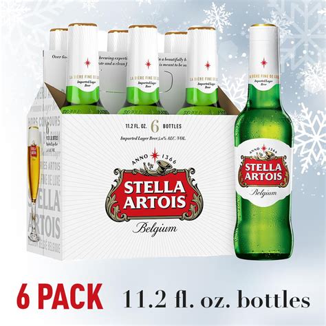 Stella Artois Lager, 6 Pack Beer, 11.2 FL OZ Bottles, 5% ABV - Walmart ...