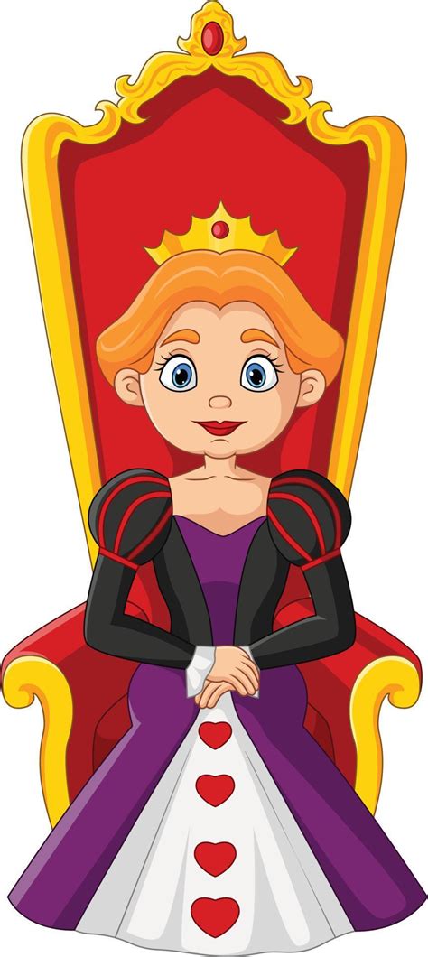 Cartoon queen sitting on the throne 15219656 Vector Art at Vecteezy