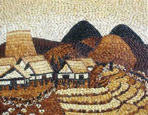 rice grain mosaic paintings ~ origami instructions art and craft ideas