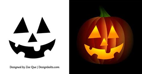 Free Simple & Easy Pumpkin Carving Stencils / Patterns for Kids 2014