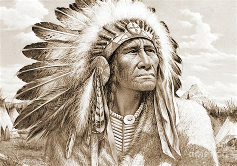 Indian Chief With Headdress