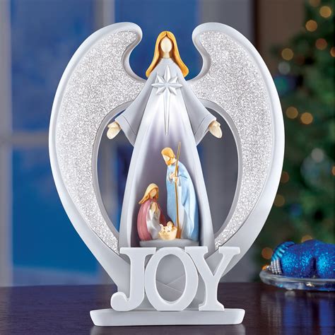 Angel Lighted Nativity Scene Christmas Decoration | Collections Etc.