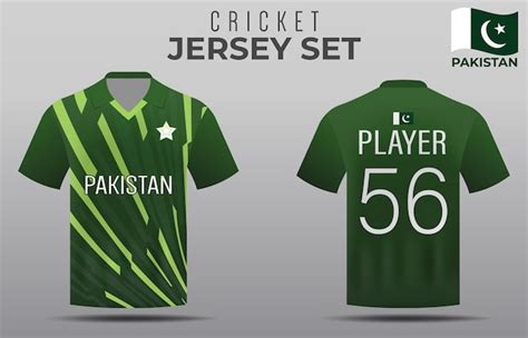 Premium Vector | Jersey for Pakistan Cricket Team Front and Back view