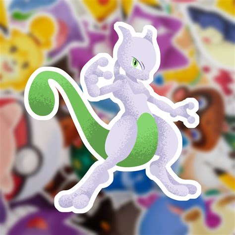 Shiny Mewtwo Vinyl Sticker | Etsy