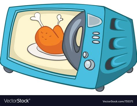 Cartoon home kitchen microwave Royalty Free Vector Image