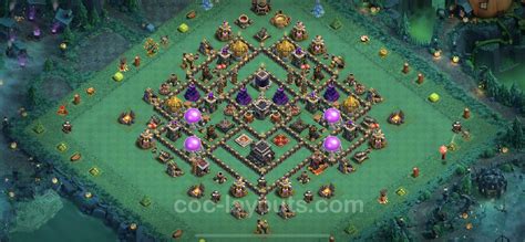 Trophy (Defense) Base TH9 with Link, Hybrid - Clash of Clans 2023 ...