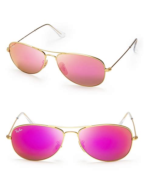 Ray-ban New Aviator Mirrored Sunglasses in Pink for Men (Matte Gold/Pink Mirror) | Lyst