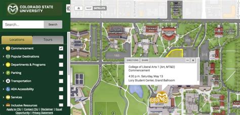 Colorado State Campus Map | World Map Gray