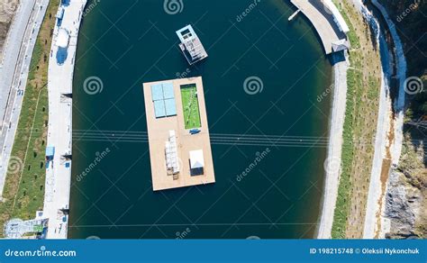 Aerial View of Swimming Pool in the Lake Stock Photo - Image of tourist, background: 198215748