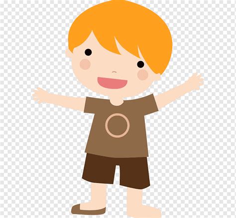 Child Cartoon, happy child, child, hand, orange png | PNGWing