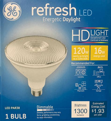 (1 bulb) GE 36913 refresh LED Par38, Dimmable, 120 watt equivalent, Energetic Daylight LED Flood ...