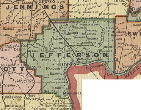 Jefferson County, Indiana, 1908 Map, Madison