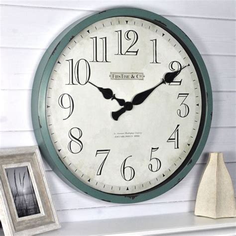 Bellamy Aged Teal Wall Clock | Teal wall clocks, Wall clock, Teal walls