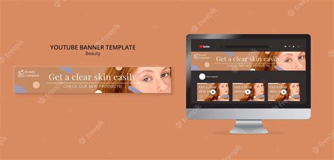 Premium PSD | Beauty concept youtube banner template