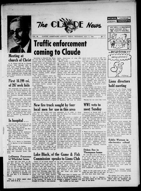 Claude News (Claude, Tex.), Vol. 69, No. 6, Ed. 1 Thursday, October 2, 1958 - The Portal to ...