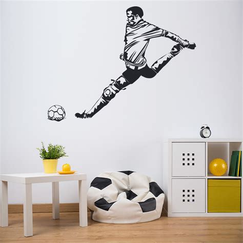 Football Goal Wall Sticker Footballer Sports Wall Decal Boys Bedroom ...