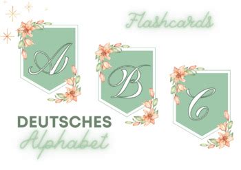 German Alphabet Flashcards Printable A4 by Vitaliia Husak | TPT