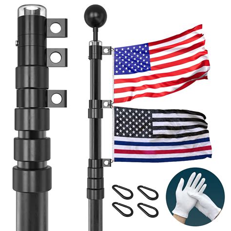 Buy 25FT Black Pole Kit with 3'x5' American Heavy Duty Aluminum Outdoor ...