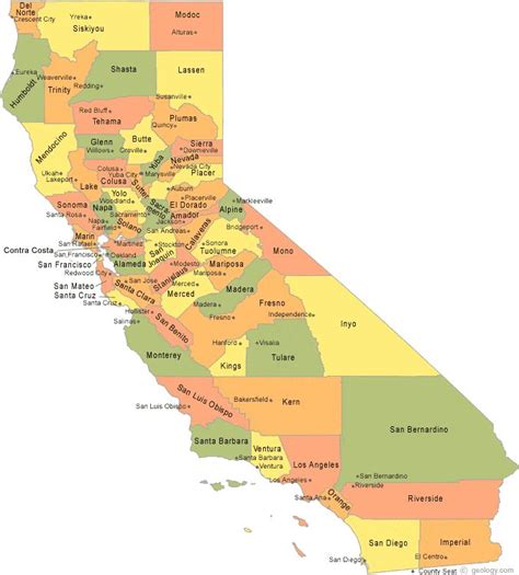 California | County map, California map, California