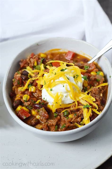 Southwest Chili with Black Beans and Corn - Cooking with Curls