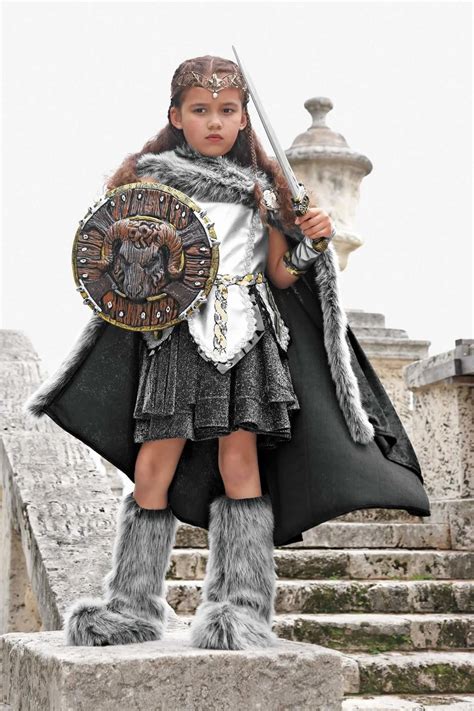 Warrior Costume For Girls - alt1 | Warrior costume, Girl costumes, Viking costume