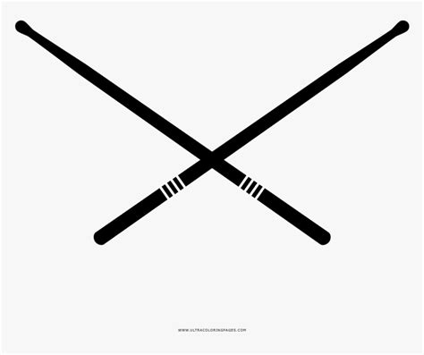 Drum Sticks Coloring Page - Arnis Sticks Designs Black And White, HD Png Download - kindpng