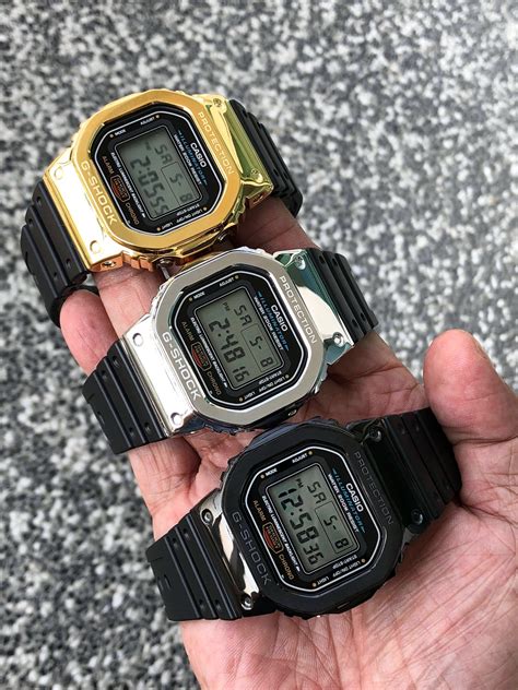 Latest G-Shock craze - DW-5600 squares with custom gold , silver and ...