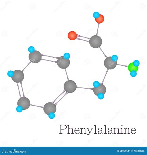 Phenylalanine 3D Molecule Chemical Science Stock Vector - Illustration of aminoacid, biology ...