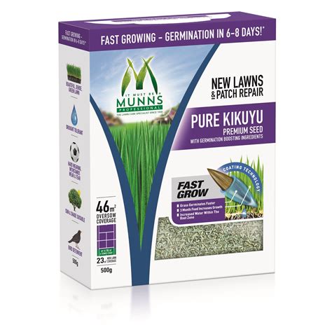 Munns Professional 500g Pure Kikuyu Lawn Seed - Bunnings Australia