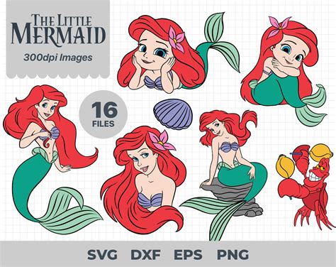 Little Mermaid, Little Mermaid Svg, Eps, Pdf, Png, Little Mermaid ...