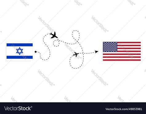 Flight and travel from israel to usa by passenger Vector Image