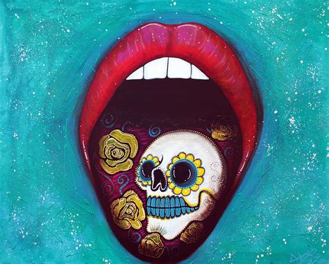 Mouth Full Of Sugar Skull Painting by Laura Barbosa | Fine Art America