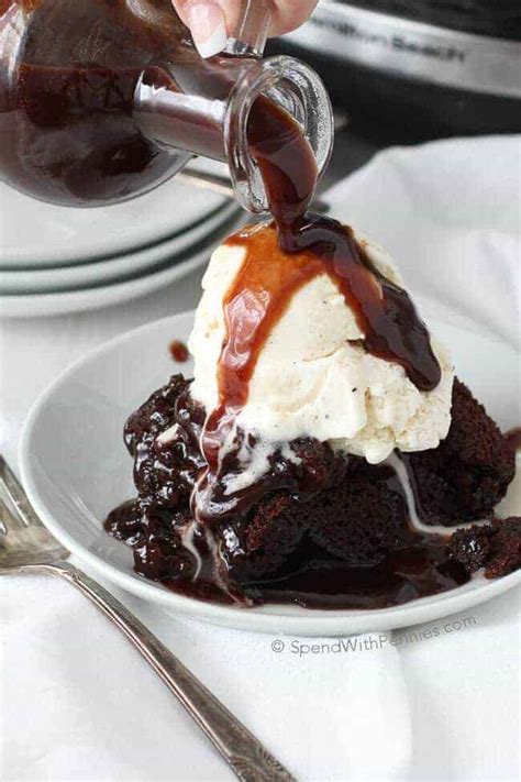 Hot Fudge Slow Cooker Brownies - Spend With Pennies