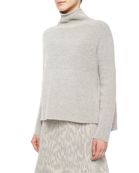 Theory Linella Funnel-neck Sweater in Gray | Lyst