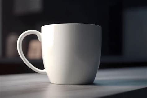 Premium AI Image | A white coffee cup with a handle that says coffee on it.