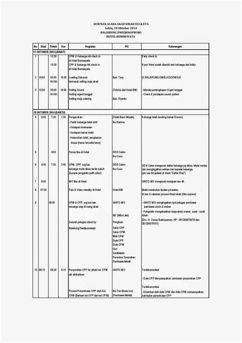 Persiapan Pernikahan 6 (Undangan Pengajian & Rundown Acara Pernikahan ...