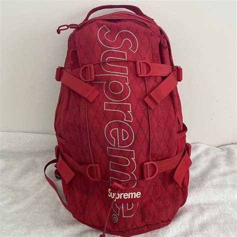 Red Supreme Backpack - Depop