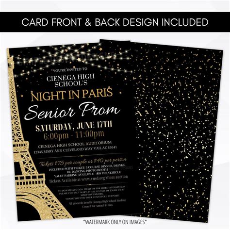 Night In Paris Dance Invitation Black – Simple Desert Designs