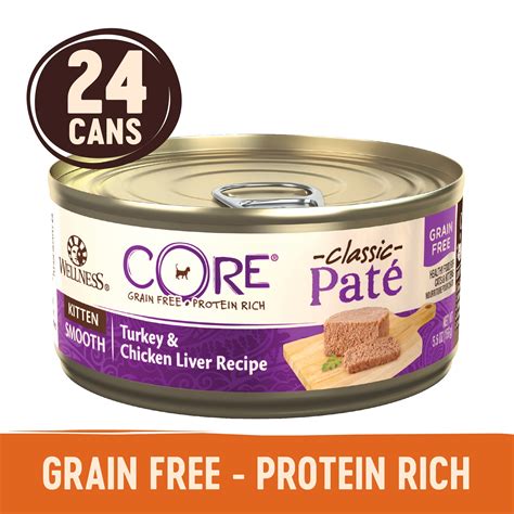 Wellness CORE Natural Grain Free Wet Canned Kitten Food, Kitten Chicken ...