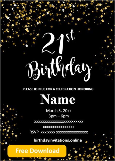 Create your own custom 21st birthday party invitations stars Invitations glitter Invitations ...