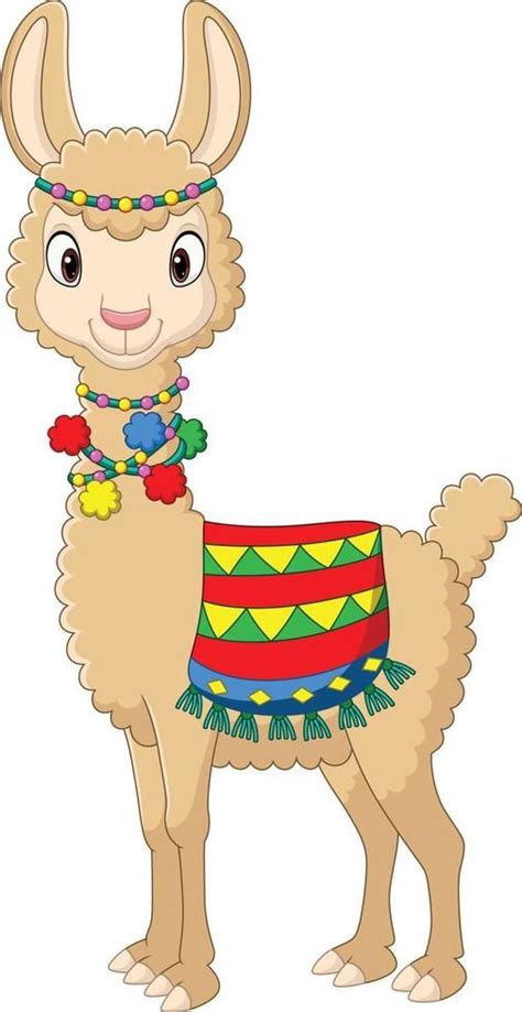 llama divertida de dibujos animados sobre fondo blanco | Cute dog ...