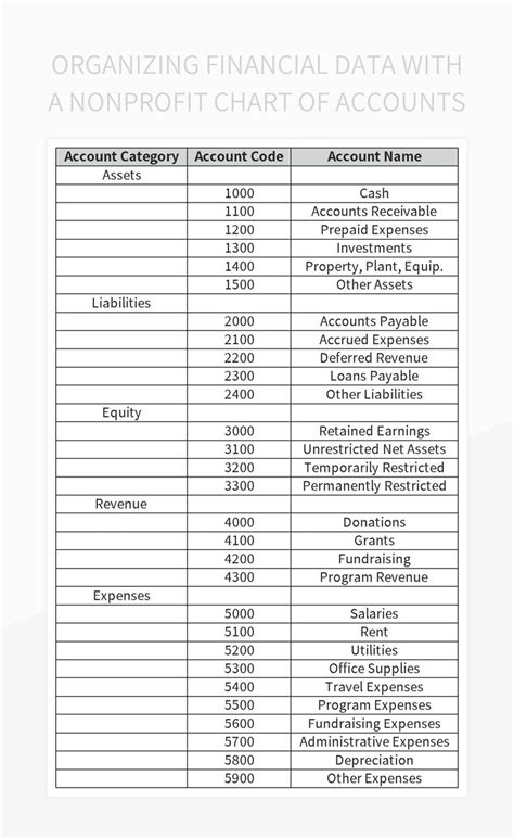 Organizing Financial Data With A Nonprofit Chart Of Accounts Excel ...