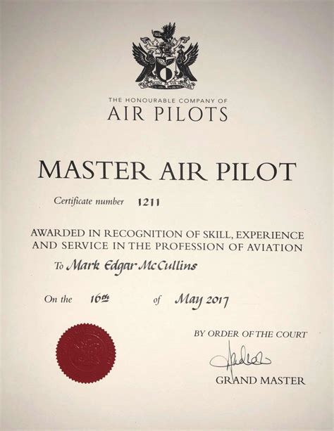 Chief Test Pilot Mark McCullins Receives Master Air Pilot Certificate ...