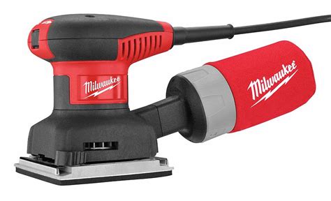 MILWAUKEE Orbital Sander, Corded, 1/4 Sheet, 4 in x 4 1/4 in Pad Size ...