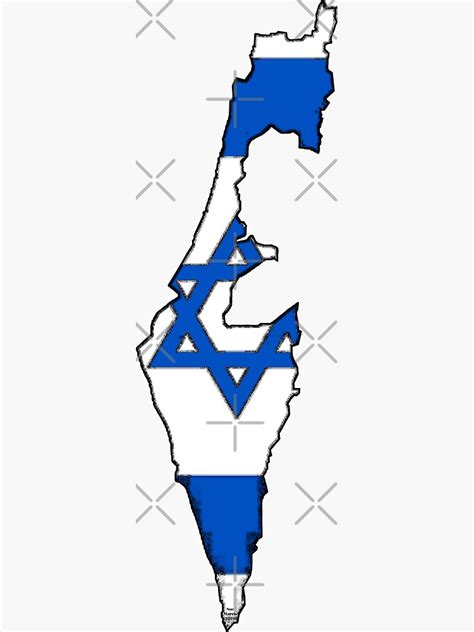 "Israel Map With Israeli Flag" Sticker for Sale by Havocgirl | Redbubble