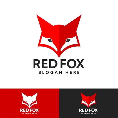 Premium Vector | Modern minimalist red fox logo design template