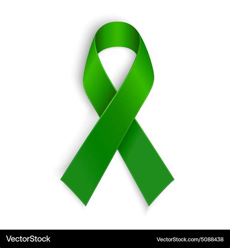 Green ribbon scoliosis mental health and other Vector Image