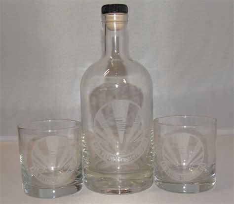 Engraved Bourbon Bottle and Whiskey Glasses Set - Red Head Oak Barrels ...