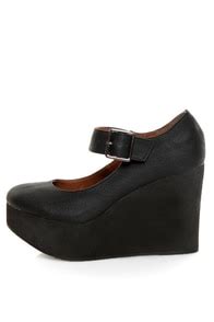 MTNG Alley Paris Black Mary Jane Platform Wedges - $73.00